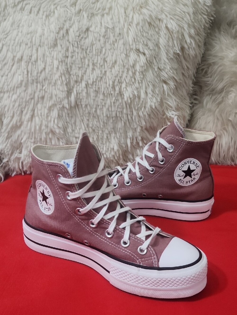 Converse Women's High-Top Sneakers in Mauve with White Accents